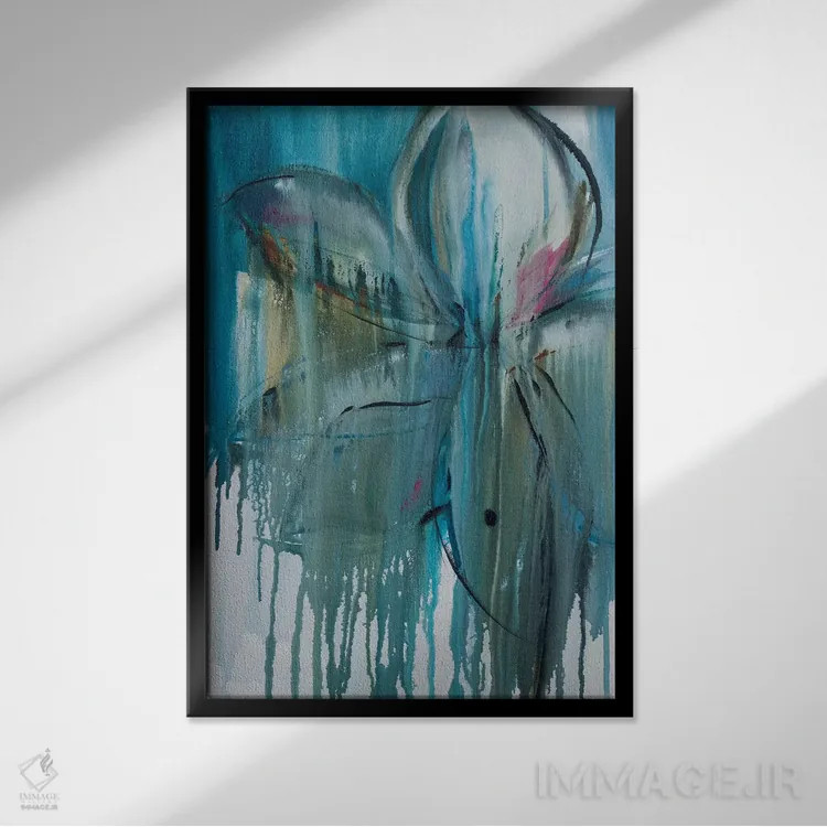 تابلو انتزاعی باران بهاری یک اثر جین ام. رابینسون - نمای قابدار مشکی