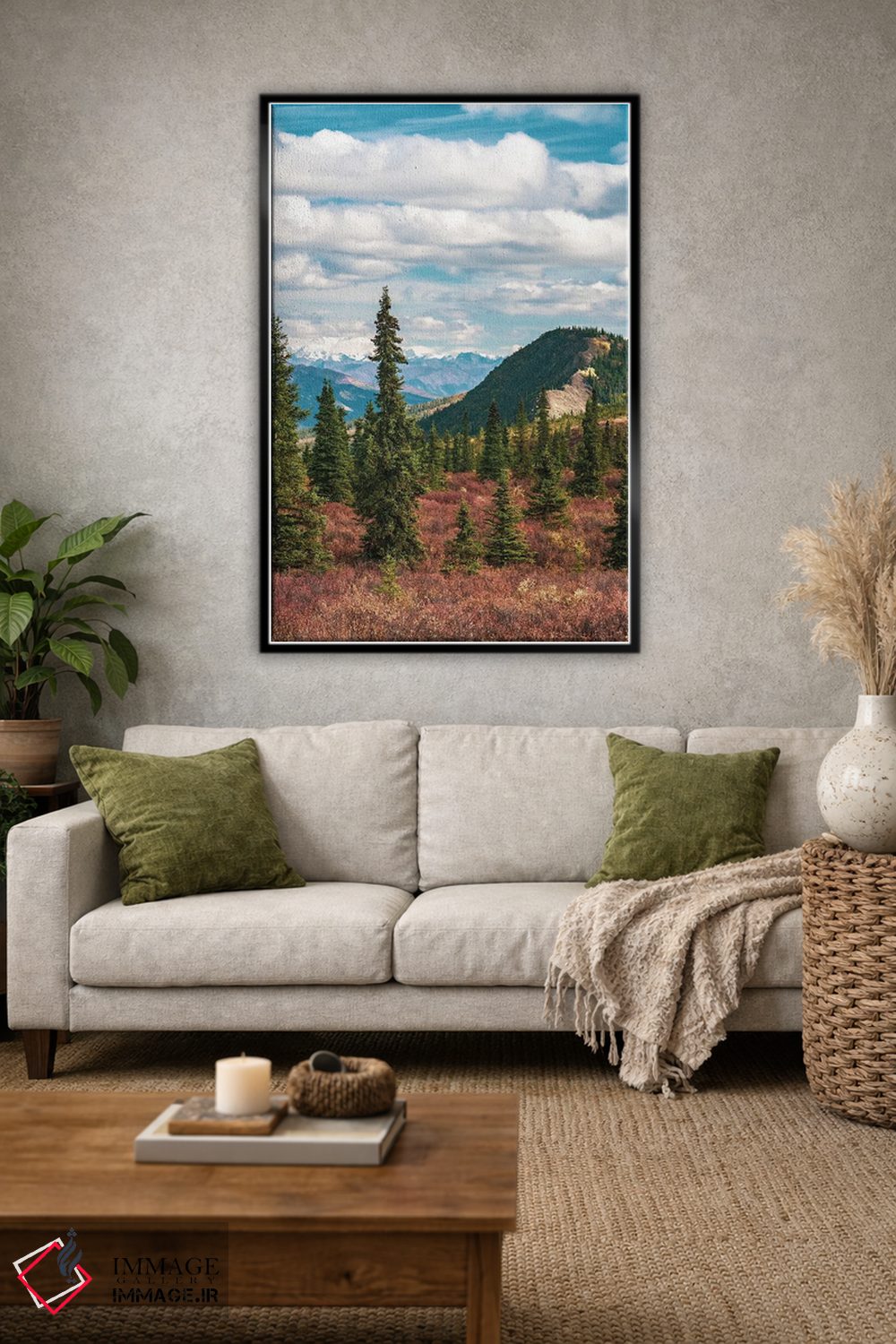 تابلو دکوراتیو Denali National Park Fall Landscape With Pine Trees And Mounta… اثر جنت مویر - D1B