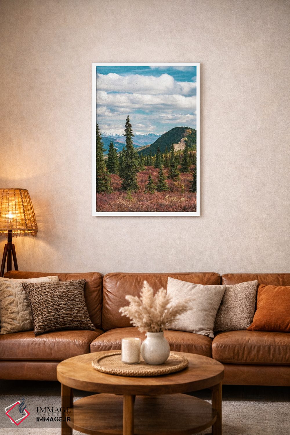 تابلو دکوراتیو Denali National Park Fall Landscape With Pine Trees And Mounta… اثر جنت مویر - D2W