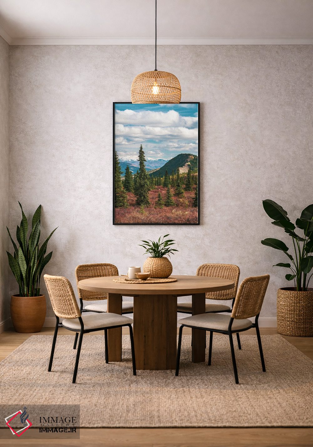تابلو دکوراتیو Denali National Park Fall Landscape With Pine Trees And Mounta… اثر جنت مویر - D4B