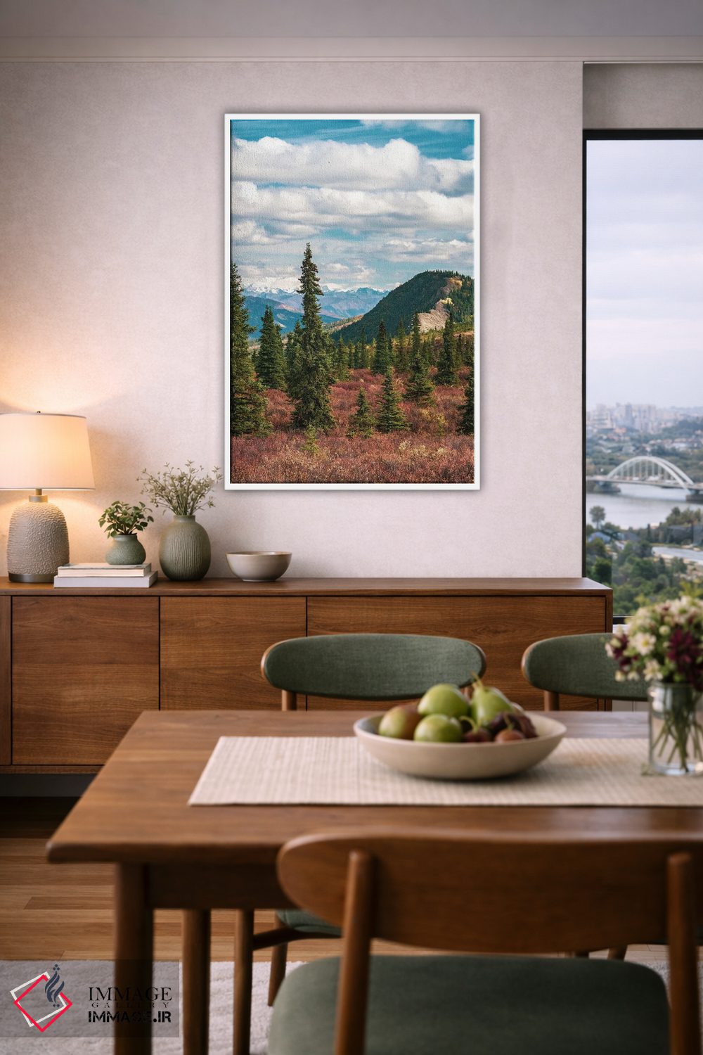 تابلو دکوراتیو Denali National Park Fall Landscape With Pine Trees And Mounta… اثر جنت مویر - D6W