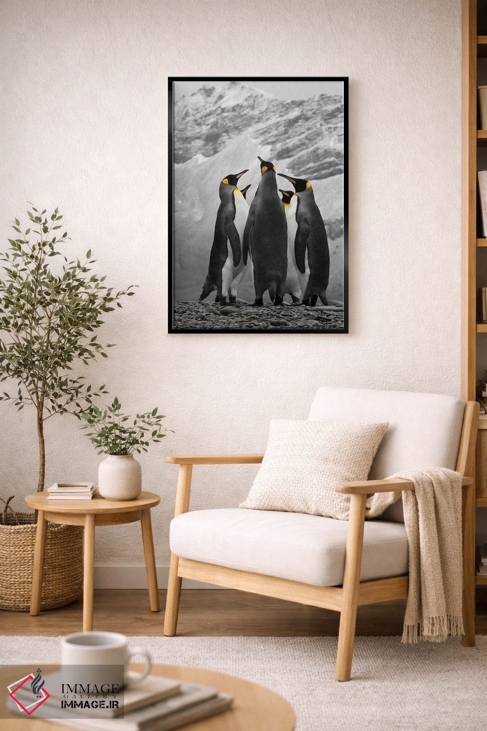 تابلو دکوراتیو A Conference Of King Penguins,جنوبگان، گردهمایی پنگوئن های شاه اثر جنت مویر - D3B