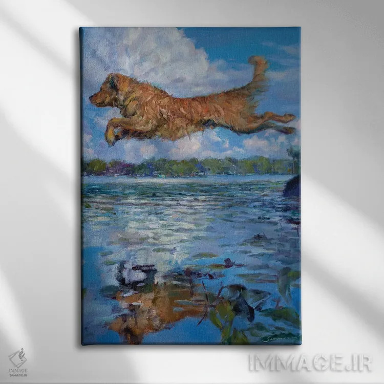 تابلو دکوراتیو وقتی سگ ها پرواز می کنند اثر جیمز سوآنسون - نمای روبهرو روی دیوار