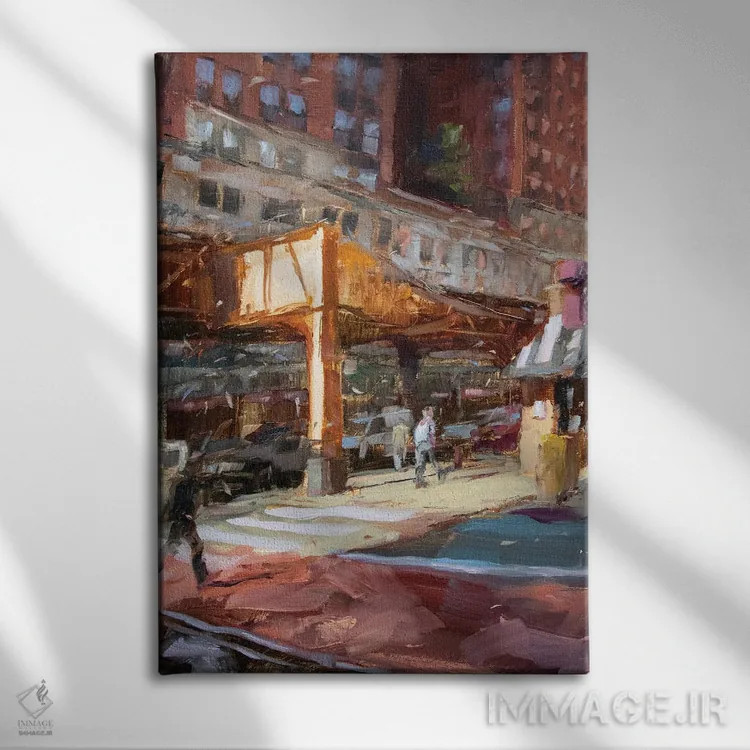 تابلو دکوراتیو گوشه ای از شهر من اثر جیمز سوآنسون - نمای روبهرو روی دیوار