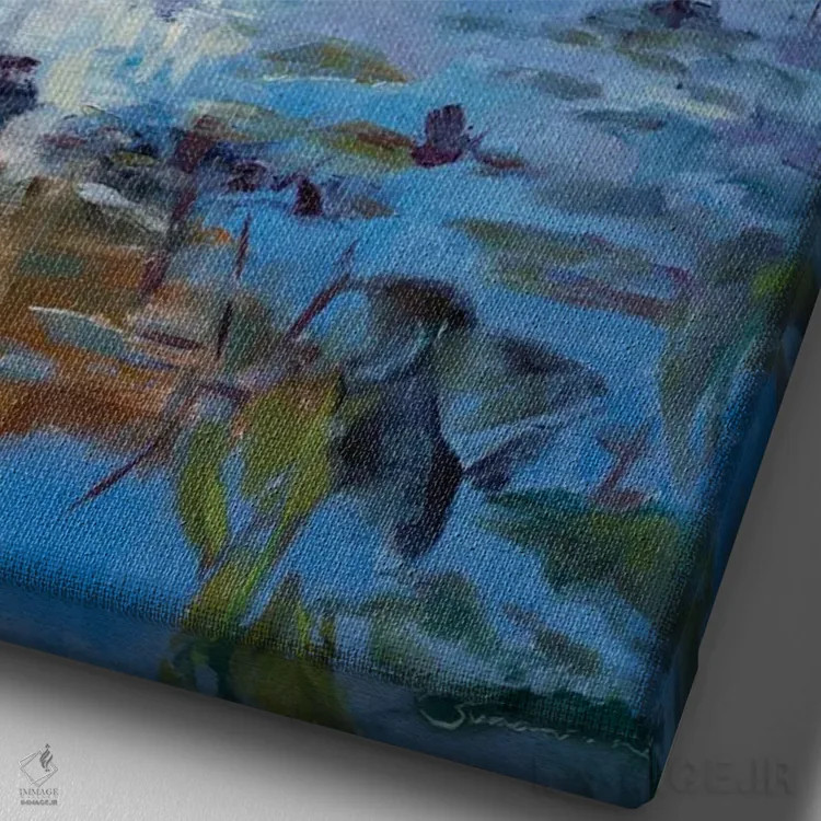 تابلو دکوراتیو وقتی سگ ها پرواز می کنند اثر جیمز سوآنسون - نمای نزدیک بافت بوم