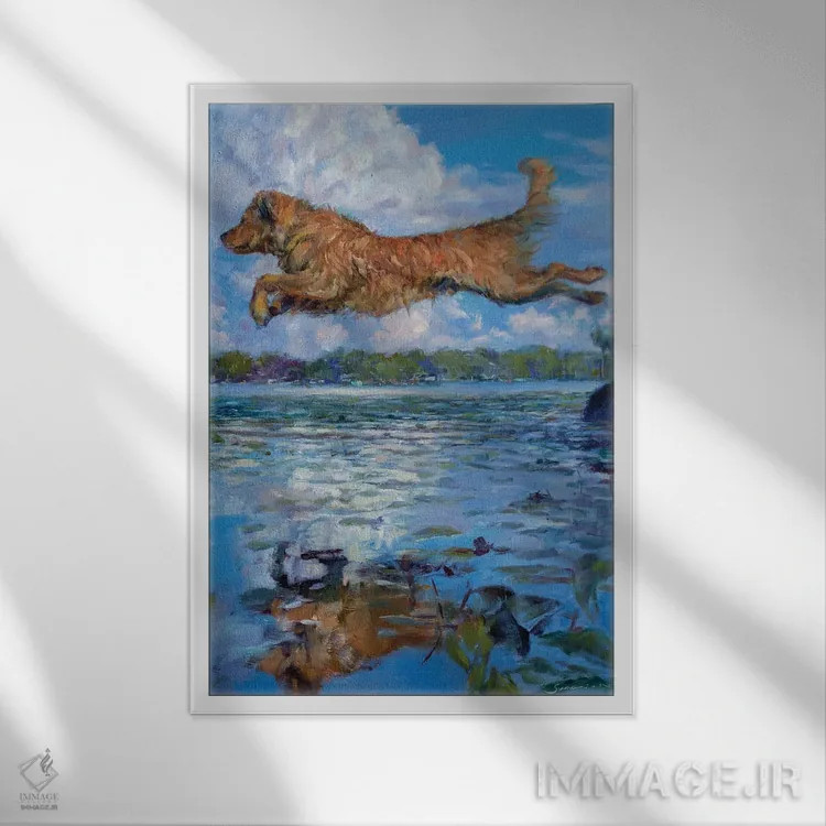 تابلو دکوراتیو وقتی سگ ها پرواز می کنند اثر جیمز سوآنسون - نمای قابدار سفید