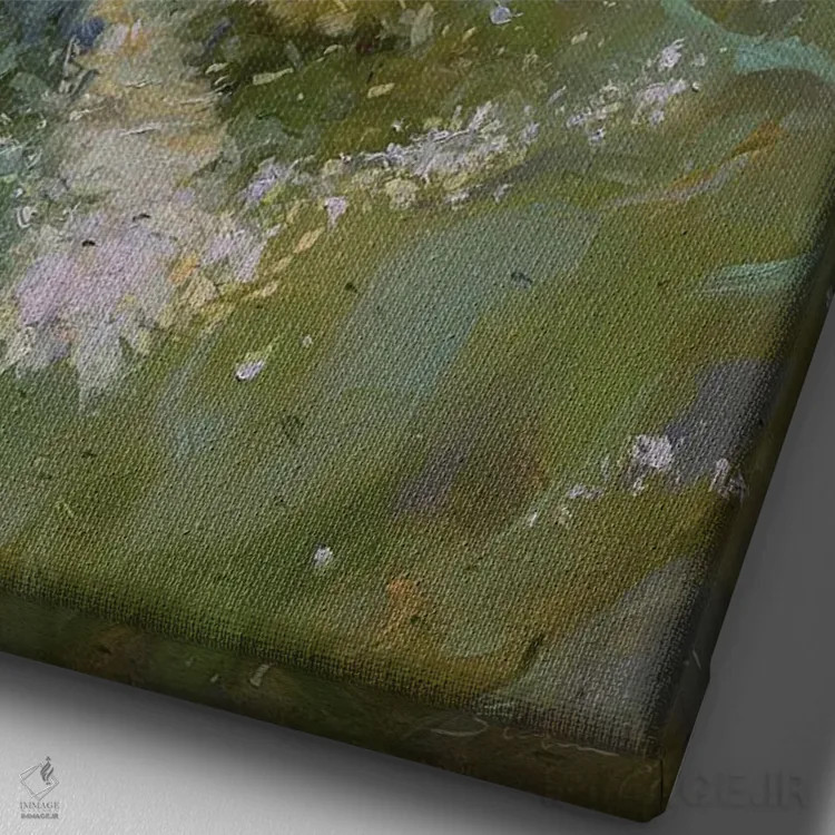 تابلو دکوراتیو سگ در آب سبز اثر جیمز سوآنسون - نمای نزدیک بافت بوم