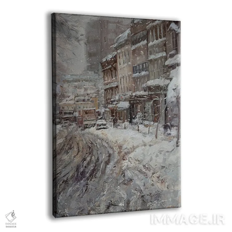 تابلو دکوراتیو زمستان در شهر اثر جیمز سوآنسون - نمای پرسپکتیو محصول