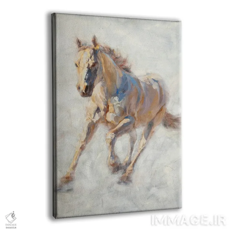 تابلو دکوراتیو اسب سفید اثر جیمز سوآنسون - نمای پرسپکتیو محصول