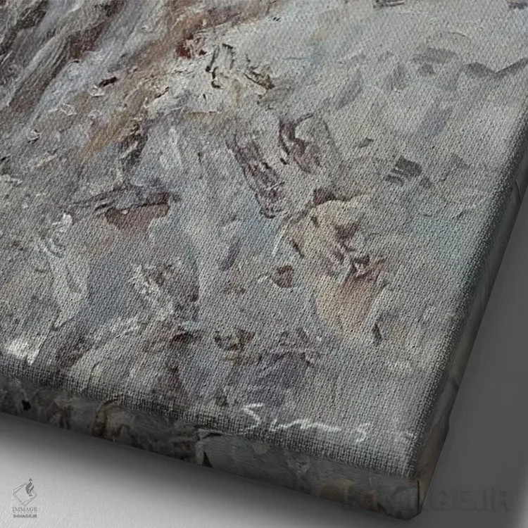 تابلو دکوراتیو زمستان در شهر اثر جیمز سوآنسون - نمای نزدیک بافت بوم