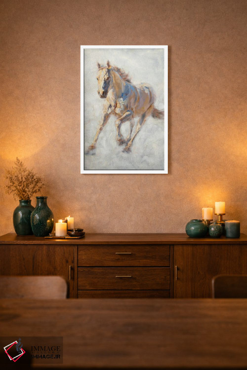تابلو دکوراتیو اسب سفید اثر جیمز سوآنسون - D1W