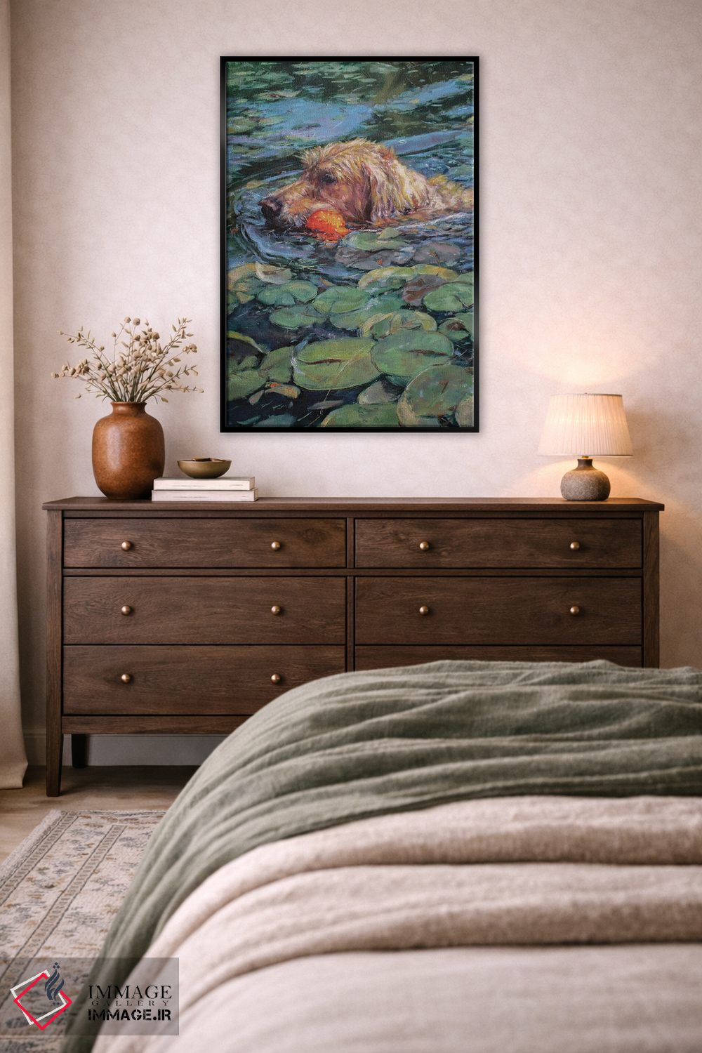 تابلو دکوراتیو سگ آب آور اثر جیمز سوآنسون - D5B