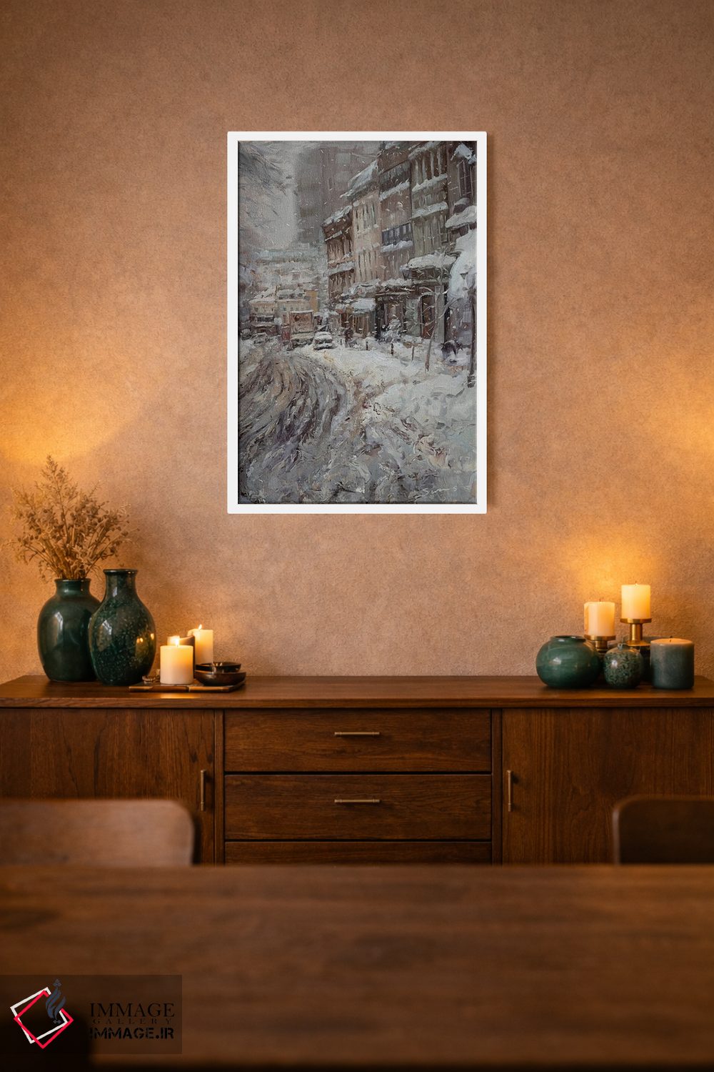 تابلو دکوراتیو زمستان در شهر اثر جیمز سوآنسون - D1W