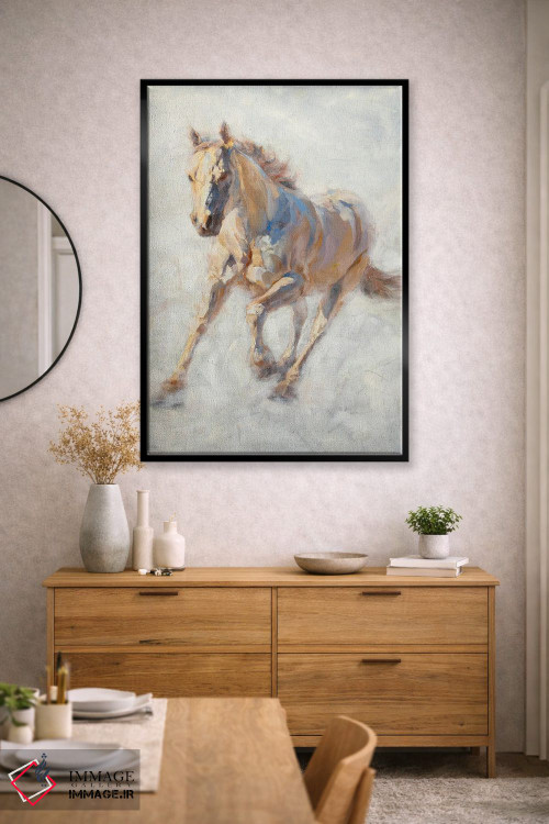 تابلو دکوراتیو اسب سفید اثر جیمز سوآنسون - D2B
