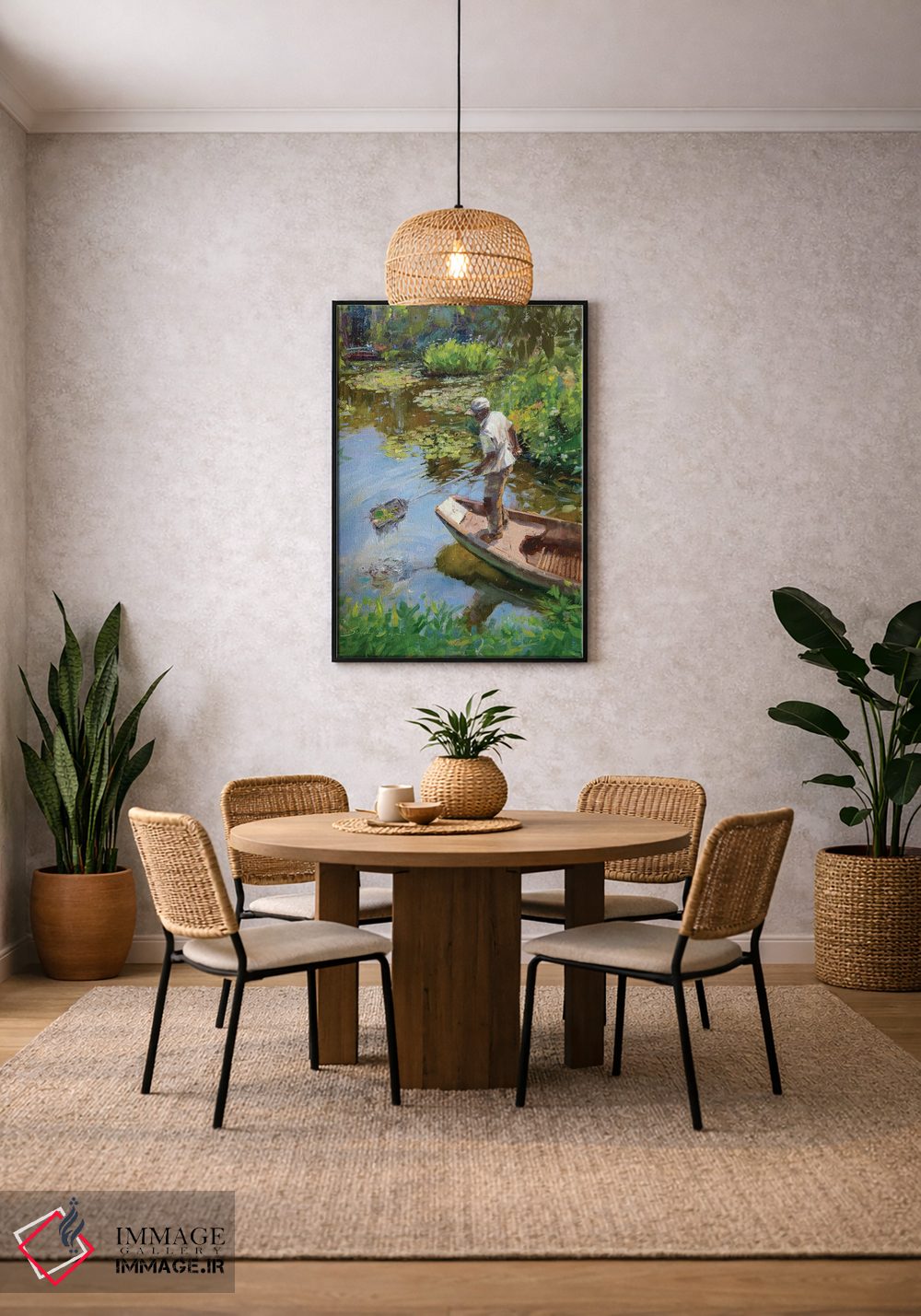 تابلو دکوراتیو کارگر حوضچه نیلوفر آبی مونه اثر جیمز سوآنسون - D4B