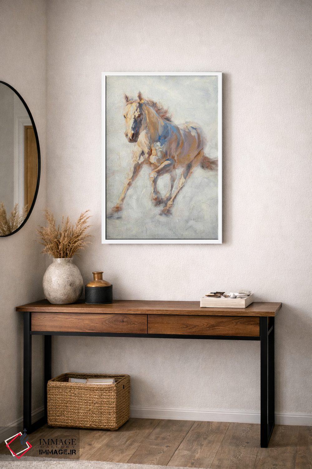 تابلو دکوراتیو اسب سفید اثر جیمز سوآنسون - D4W