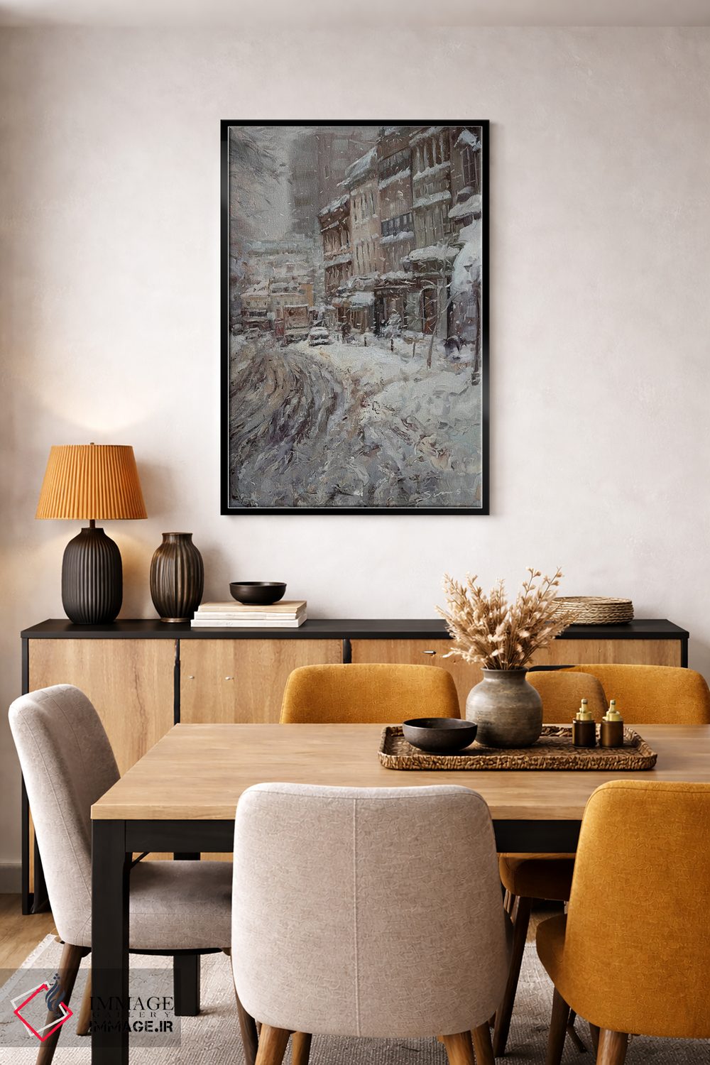 تابلو دکوراتیو زمستان در شهر اثر جیمز سوآنسون - D6B