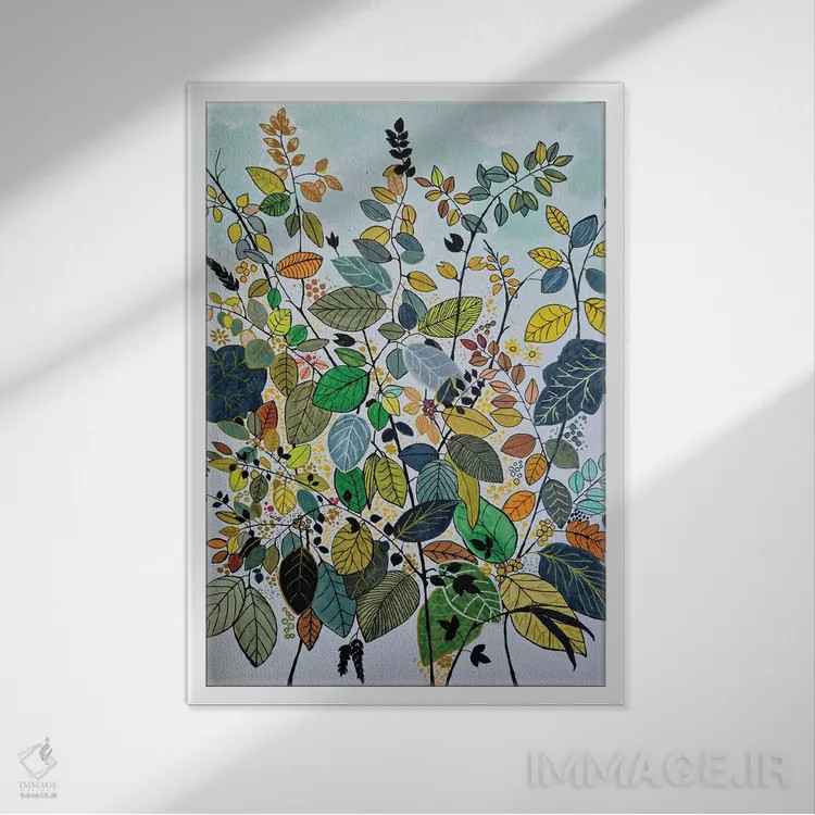 تابلو مدرن باغ گیاهان دارویی اثر یان متیو - نمای قابدار سفید