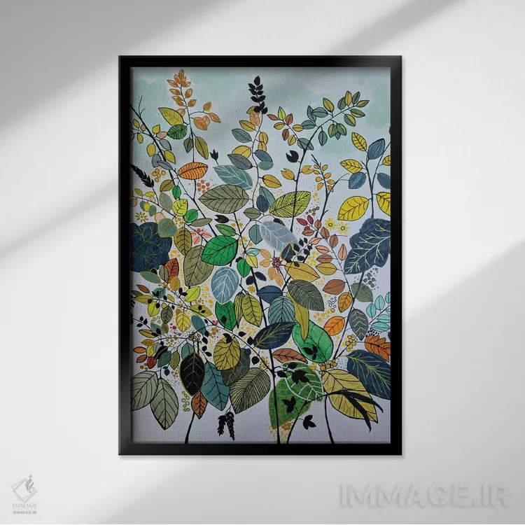 تابلو مدرن باغ گیاهان دارویی اثر یان متیو - نمای قابدار مشکی
