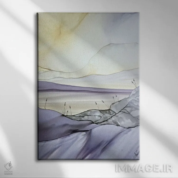 تابلو مدرن خاکستری اثر یان متیو - نمای روبهرو روی دیوار