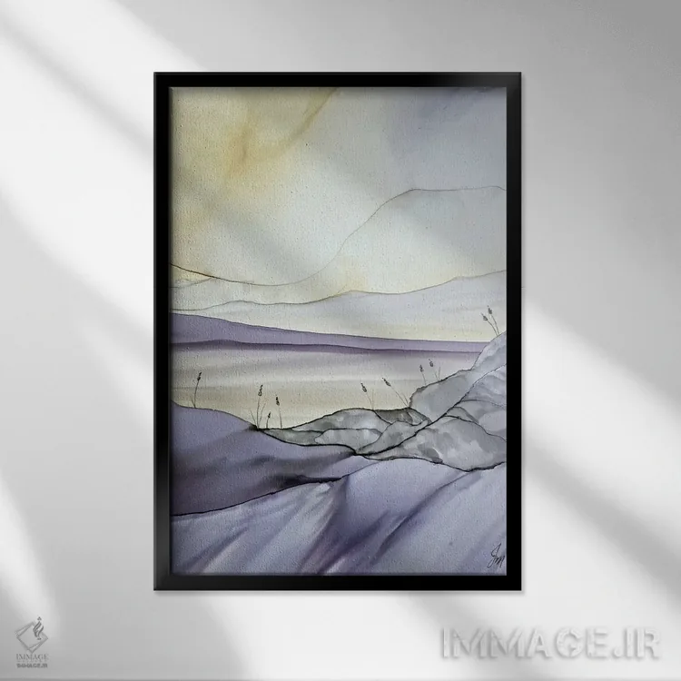 تابلو مدرن خاکستری اثر یان متیو - نمای قابدار مشکی