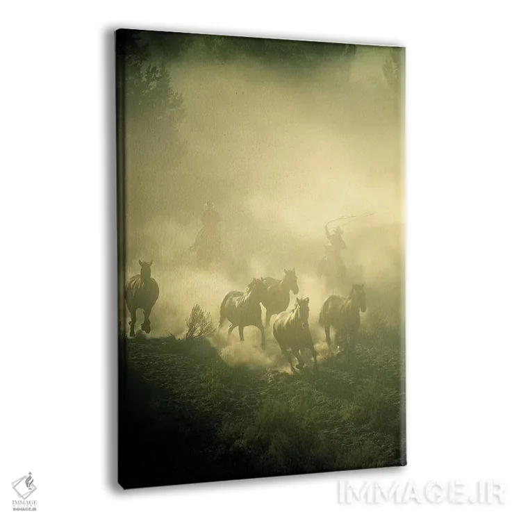 تابلو دکوراتیو تاخت وتاز اثر جیمیز - نمای پرسپکتیو محصول