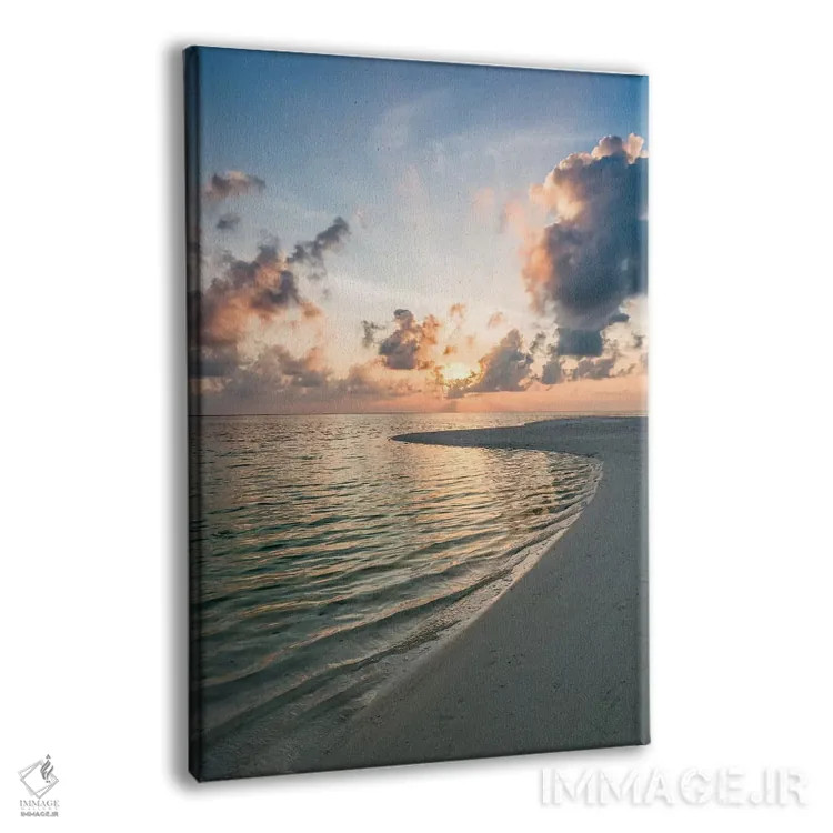 تابلو دکوراتیو غروب آفتاب در ساحل اثر یان بکه - نمای پرسپکتیو محصول
