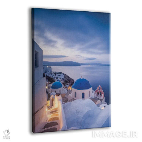 تابلو دکوراتیو Santorini, Greece,شهر اویا هنگام غروب، سانتورینی، یونان اثر یان بکه - نمای پرسپکتیو محصول