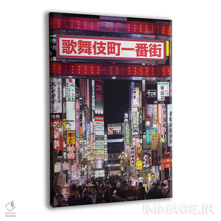 تابلو دکوراتیو Shinjuku, Tokyo,ورودی منطقه تفریحات شبانه کابوکی چو، شینجوکو، ت… اثر یان بکه - نمای پرسپکتیو محصول