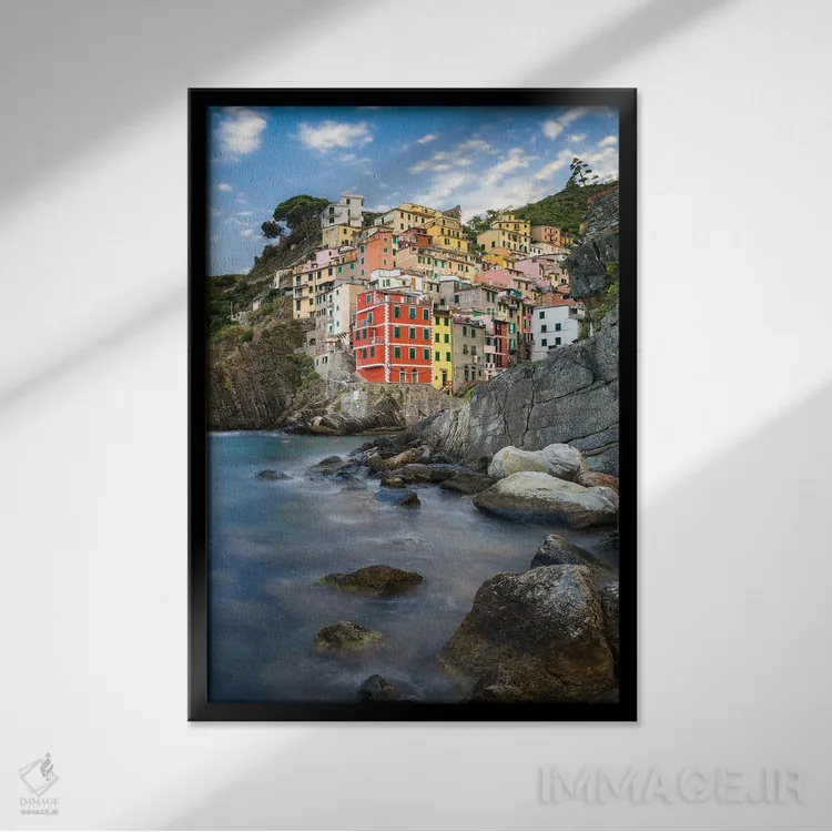 تابلو دکوراتیو Cinque Terre, Italy,شهر ریوماجوره، چینکو تره، ایتالیا اثر یان بکه - نمای قابدار مشکی