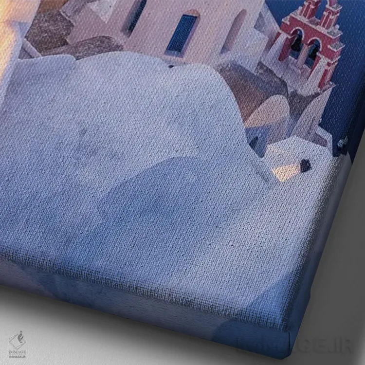تابلو دکوراتیو Santorini, Greece,شهر اویا هنگام غروب، سانتورینی، یونان اثر یان بکه - نمای نزدیک بافت بوم