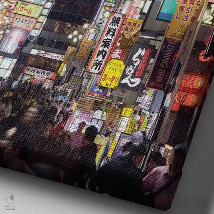 تابلو دکوراتیو Shinjuku, Tokyo,ورودی منطقه تفریحات شبانه کابوکی چو، شینجوکو، ت… اثر یان بکه - نمای نزدیک بافت بوم