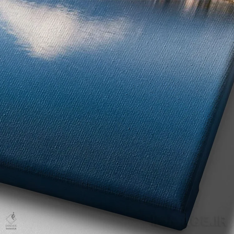 تابلو دکوراتیو Japan,شکوفه گیلاس و کوه فوجی در دریاچه کاواگوچیکو، ژاپن اثر یان بکه - نمای نزدیک بافت بوم