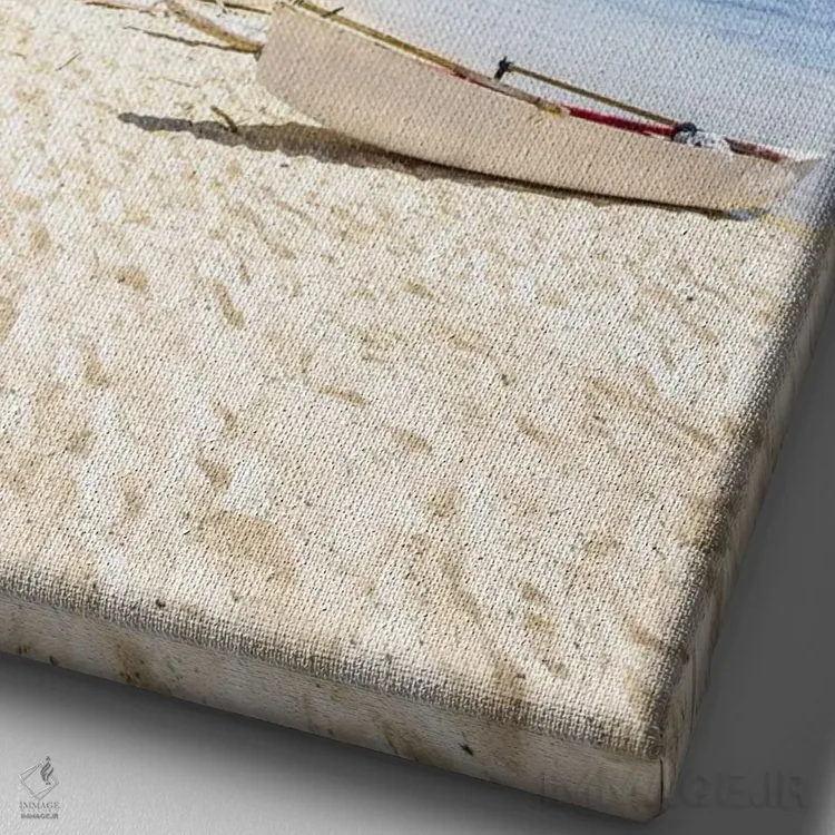 تابلو دکوراتیو بهشت استوایی در بورا بورا اثر یان بکه - نمای نزدیک بافت بوم