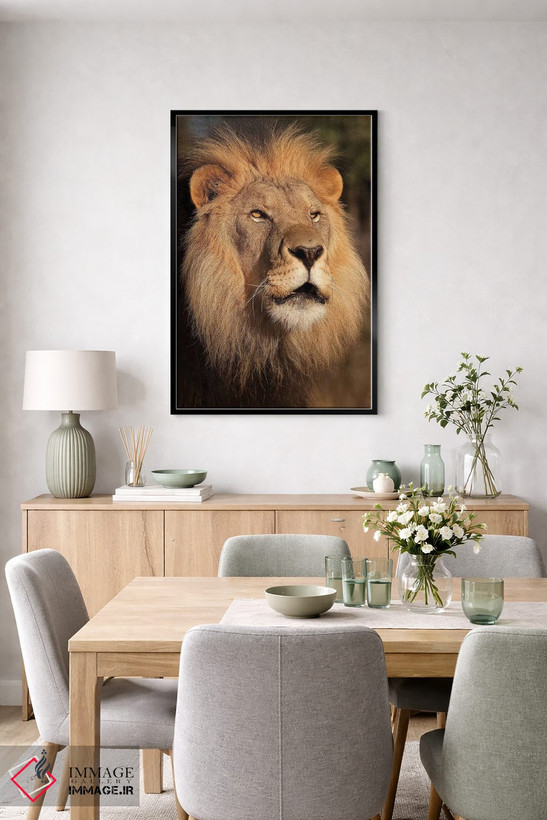 تابلو دکوراتیو شیر در غروب اثر جیمیز - D6B