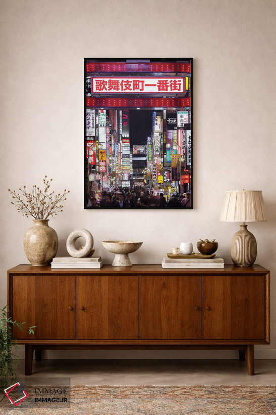 تابلو دکوراتیو Shinjuku, Tokyo,ورودی منطقه تفریحات شبانه کابوکی چو، شینجوکو، ت… اثر یان بکه - D3B
