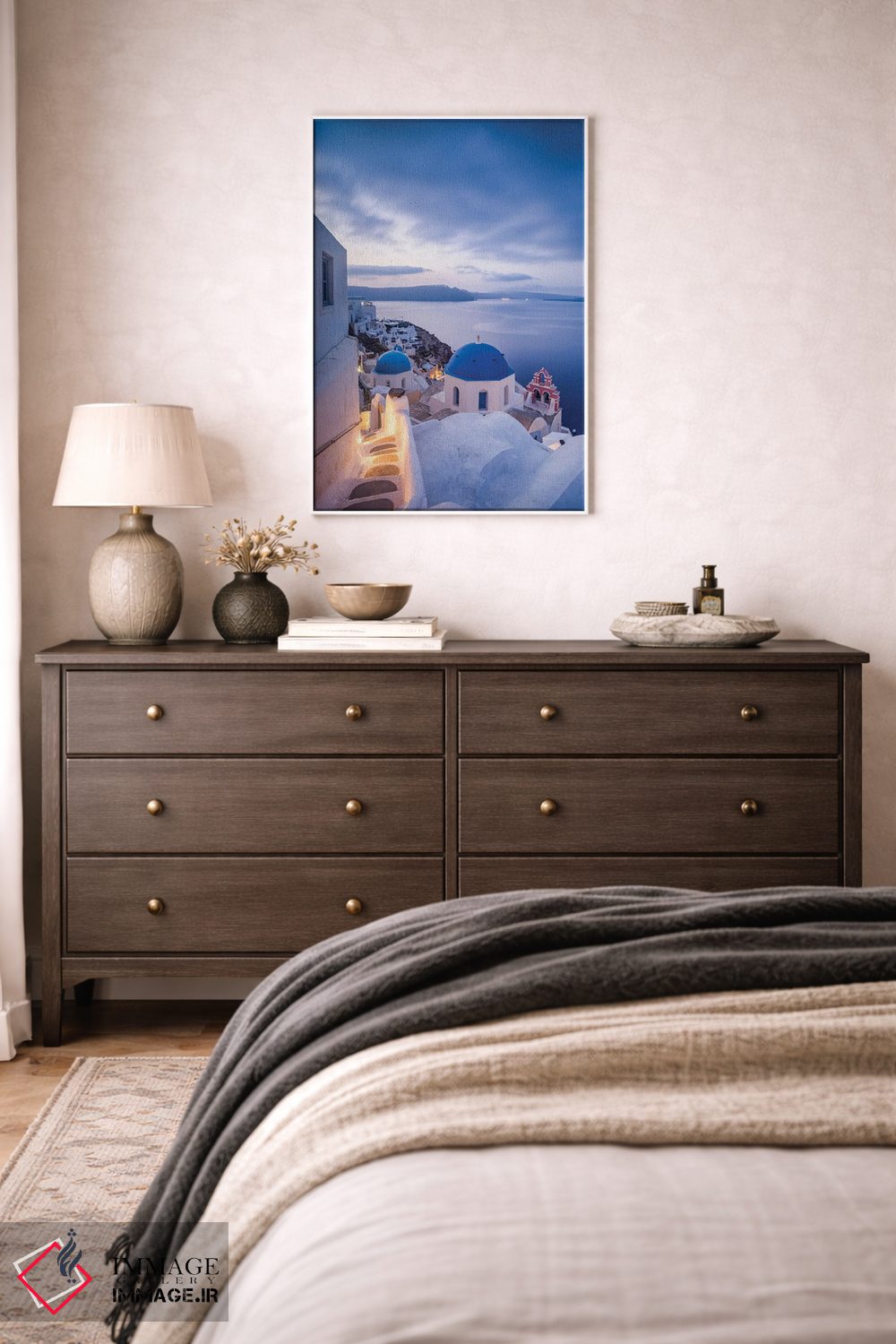 تابلو دکوراتیو Santorini, Greece,شهر اویا هنگام غروب، سانتورینی، یونان اثر یان بکه - D2W