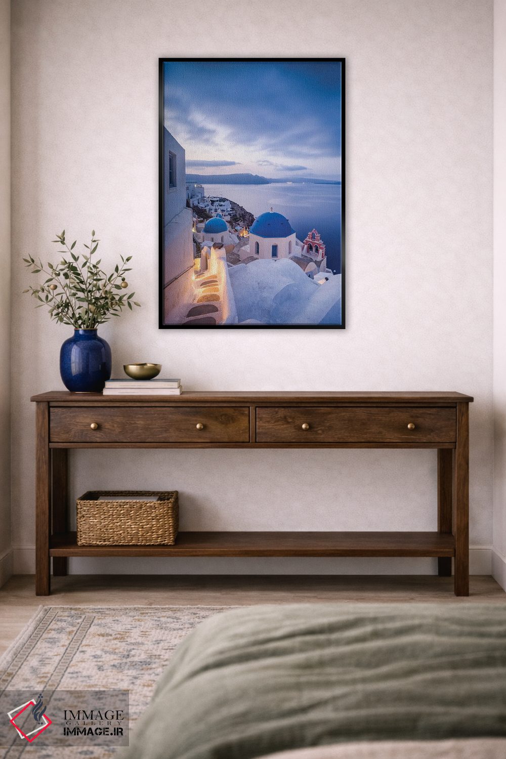 تابلو دکوراتیو Santorini, Greece,شهر اویا هنگام غروب، سانتورینی، یونان اثر یان بکه - D4B