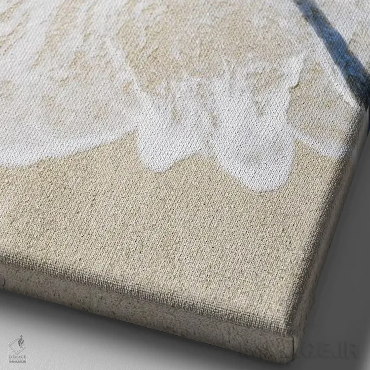 تابلو دکوراتیو درخت نخل آویزان بر ساحل زیبای استوایی اثر یان بکه - نمای نزدیک بافت بوم