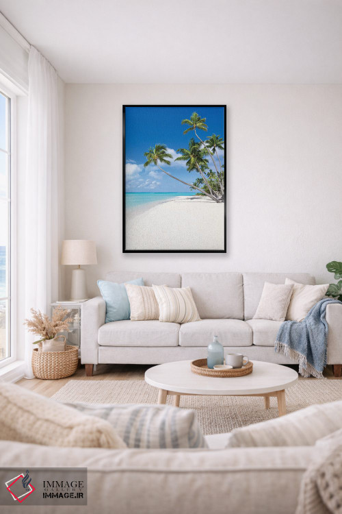 تابلو دکوراتیو درختان نارگیل در ساحل بورا بورا اثر یان بکه - D2B