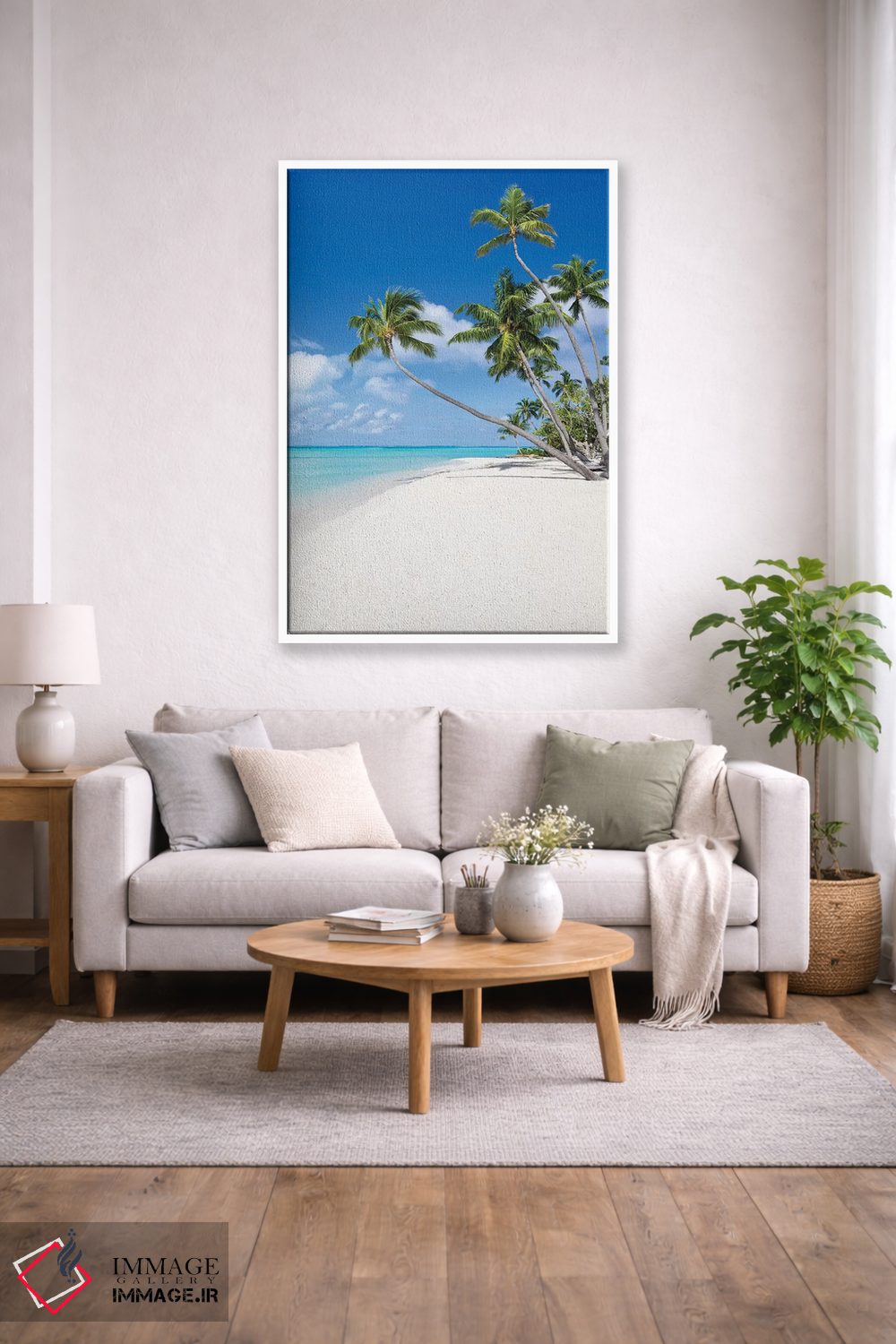 تابلو دکوراتیو درختان نارگیل در ساحل بورا بورا اثر یان بکه - D1W