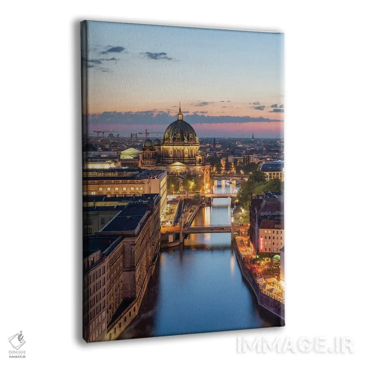 تابلو دکوراتیو Berlin, Germany,نمای هوایی از کلیسای جامع برلین و رودخانه اشپری… اثر یان بکه - نمای پرسپکتیو محصول