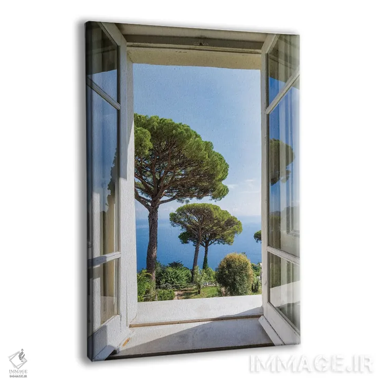 تابلو دکوراتیو Capri Island, Naples, Italy,نمایی به باغ با درختان کاج سنگی، جز… اثر یان بکه - نمای پرسپکتیو محصول