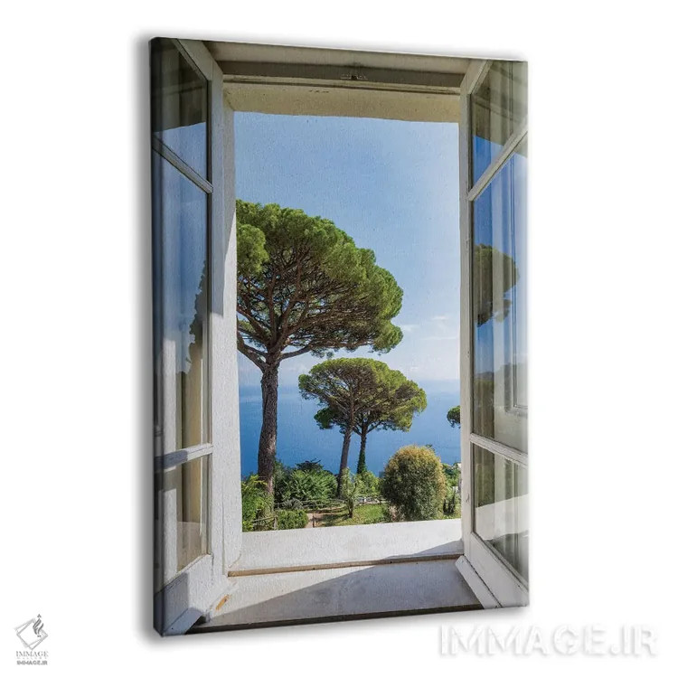 تابلو دکوراتیو Capri Island, Naples, Italy,نمایی به باغ با درختان کاج سنگی، جز… اثر یان بکه - نمای پرسپکتیو محصول