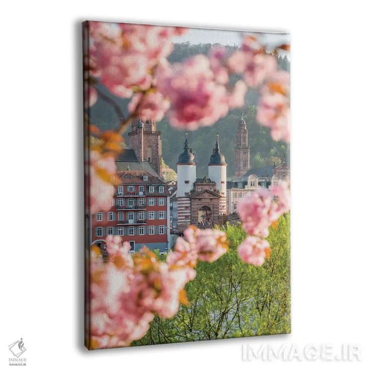 تابلو دکوراتیو آلته بروکه هایدلبرگ در بهار اثر یان بکه - نمای پرسپکتیو محصول