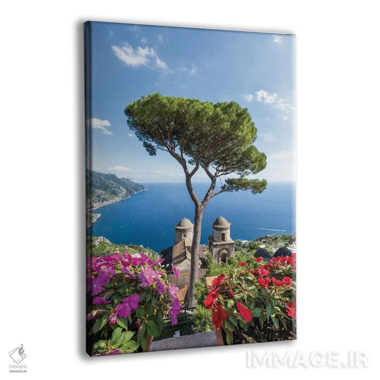 تابلو دکوراتیو باغ ویلا روفولو در تابستان، راولو، جزیره کاپری، ایتالیا اثر یان بکه - نمای پرسپکتیو محصول