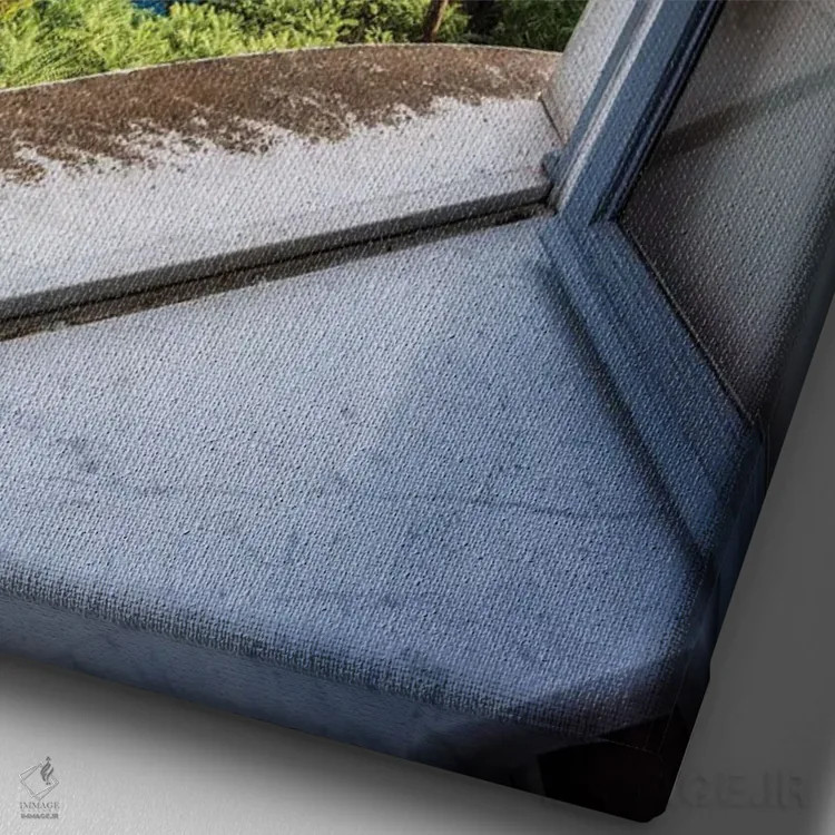 تابلو دکوراتیو Villa Lysis, Capri Island, Italy,پنجره ای با منظره باغ، ویلا لا… اثر یان بکه - نمای نزدیک بافت بوم