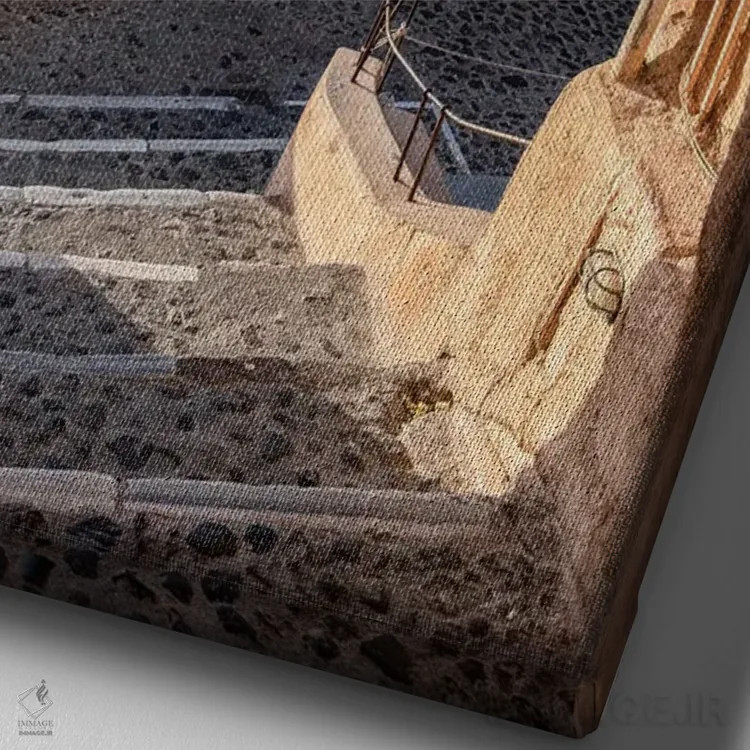 تابلو دکوراتیو Greece,کلیسای گنبد آبی در اویا، سانتورینی، یونان اثر یان بکه - نمای نزدیک بافت بوم