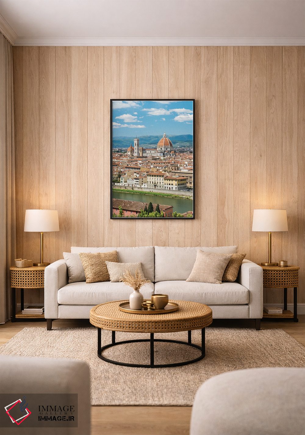 تابلو دکوراتیو Tuscany, Italy,شهر فلورانس در امتداد رود آرنو، توسکانی، ایتالیا اثر یان بکه - D1B
