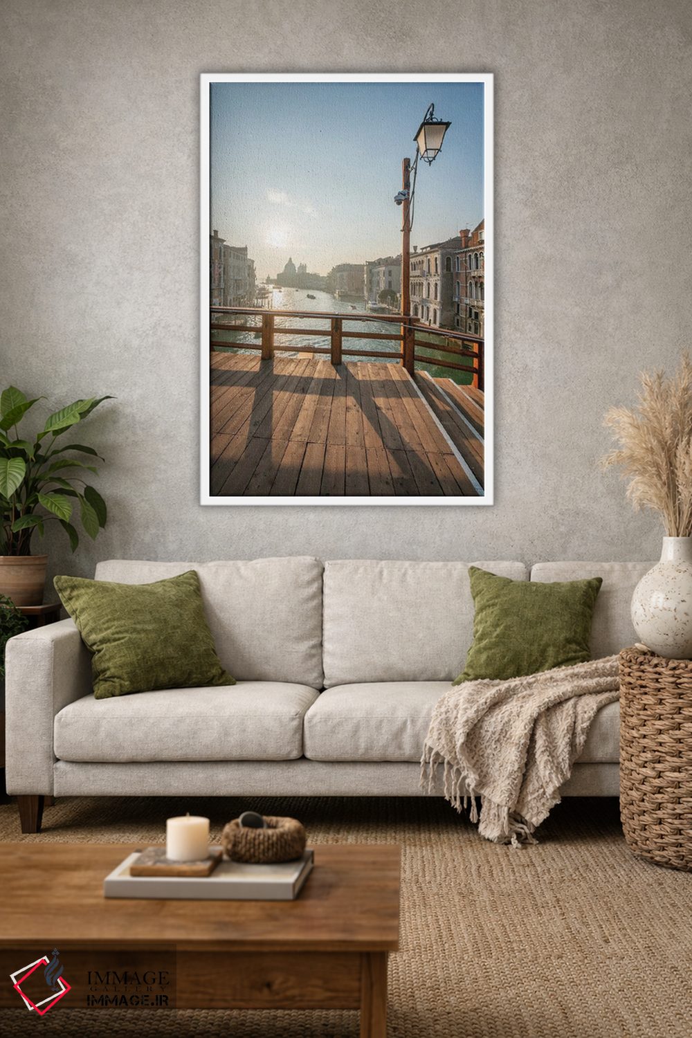 تابلو دکوراتیو Venice, Italy,پل آکادمیا و گراند کانال هنگام طلوع آفتاب، ونیز… اثر یان بکه - D1W